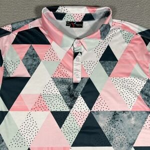 Yatta Golf Shirt Mens XXL Geometric Golf‎ Performance Polo Stretch Casual Logo